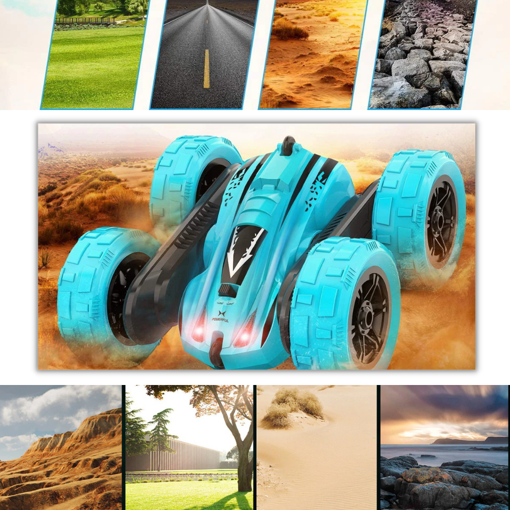 Dobbeltsidet fjernstyret bil med fjernbetjening - Ozerty