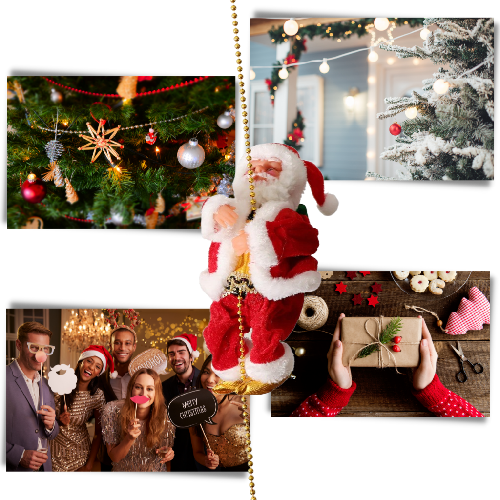 Elektrisk klatrende julemandsdekoration - Ozerty