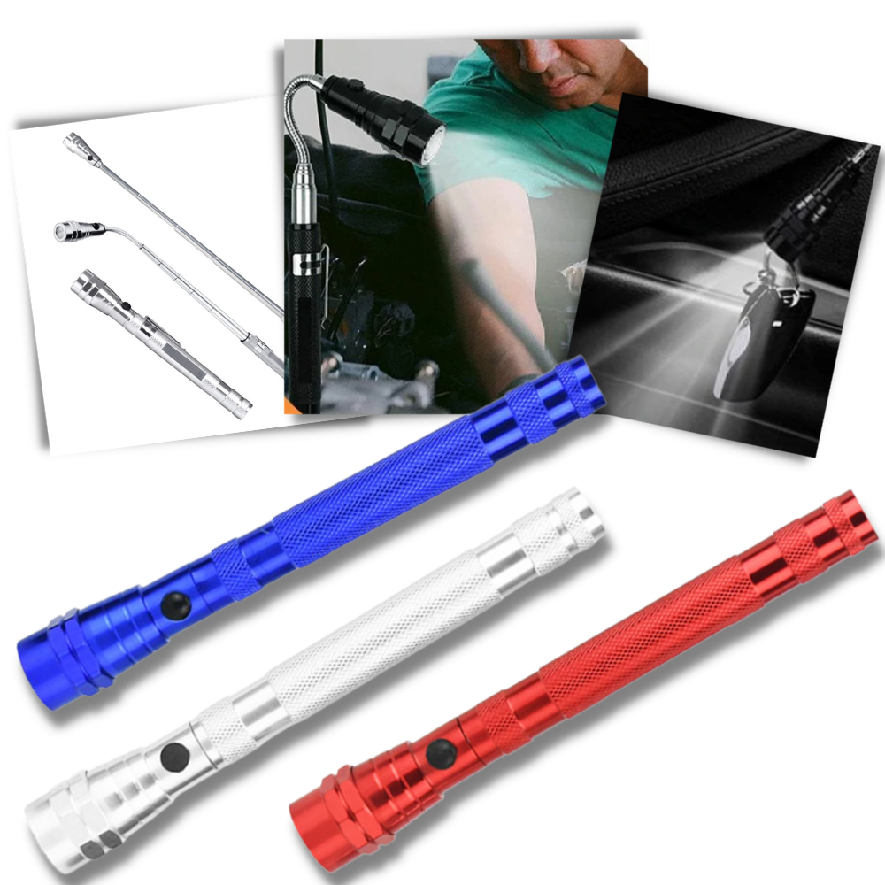 Teleskopisk magnetisk LED-lommelygte - Ozerty