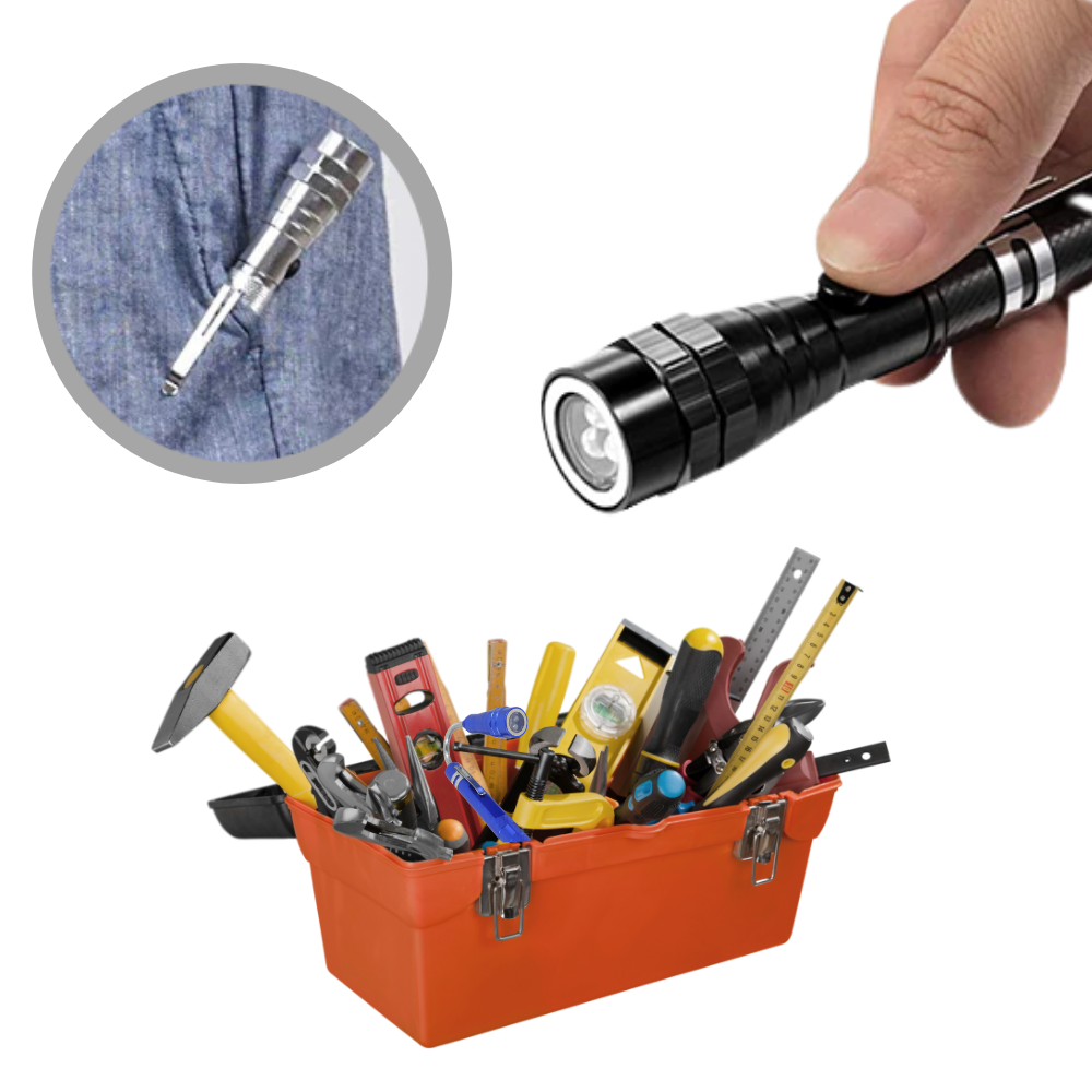 Teleskopisk magnetisk LED-lommelygte - Ozerty