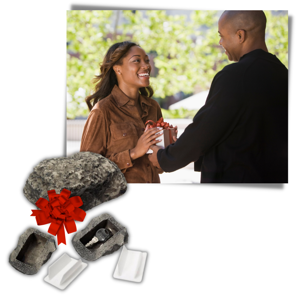 Falsk sten til at skjule nøgler - Ozerty