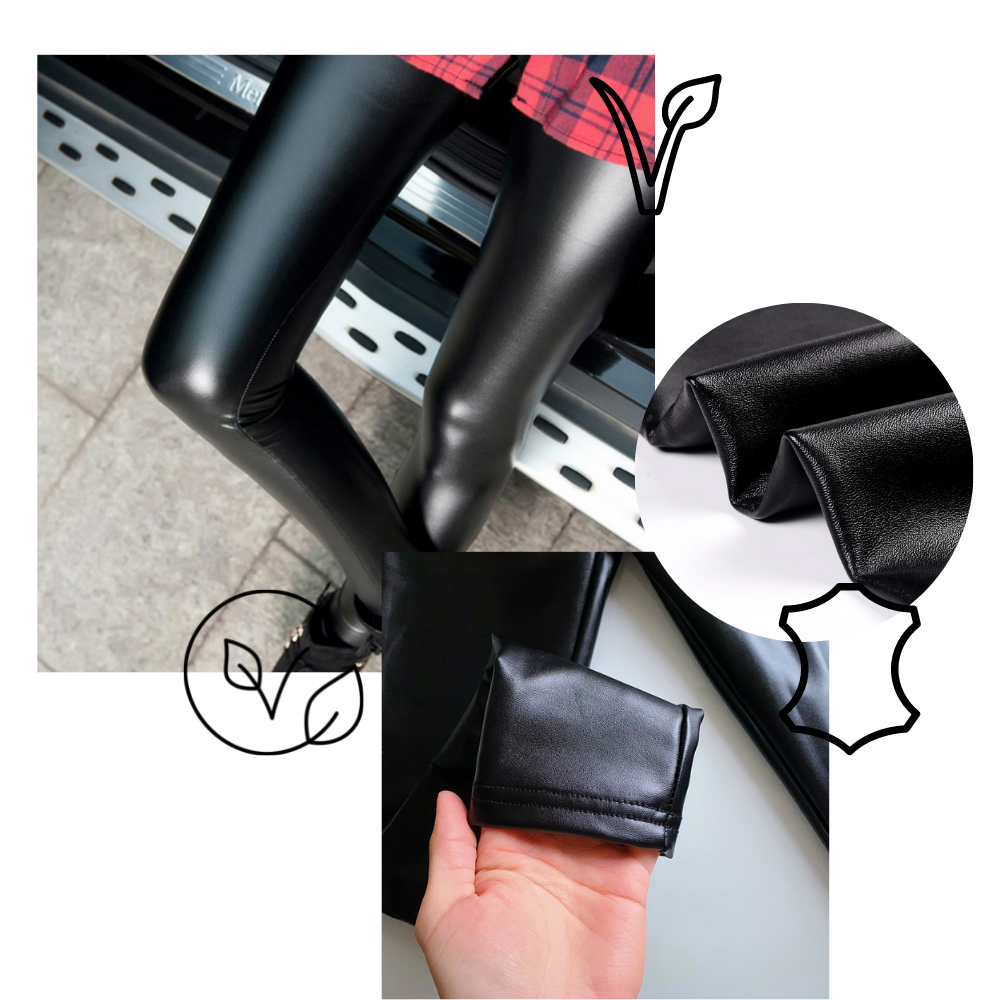 Bukser i kunstlæder med høj talje - Ozerty