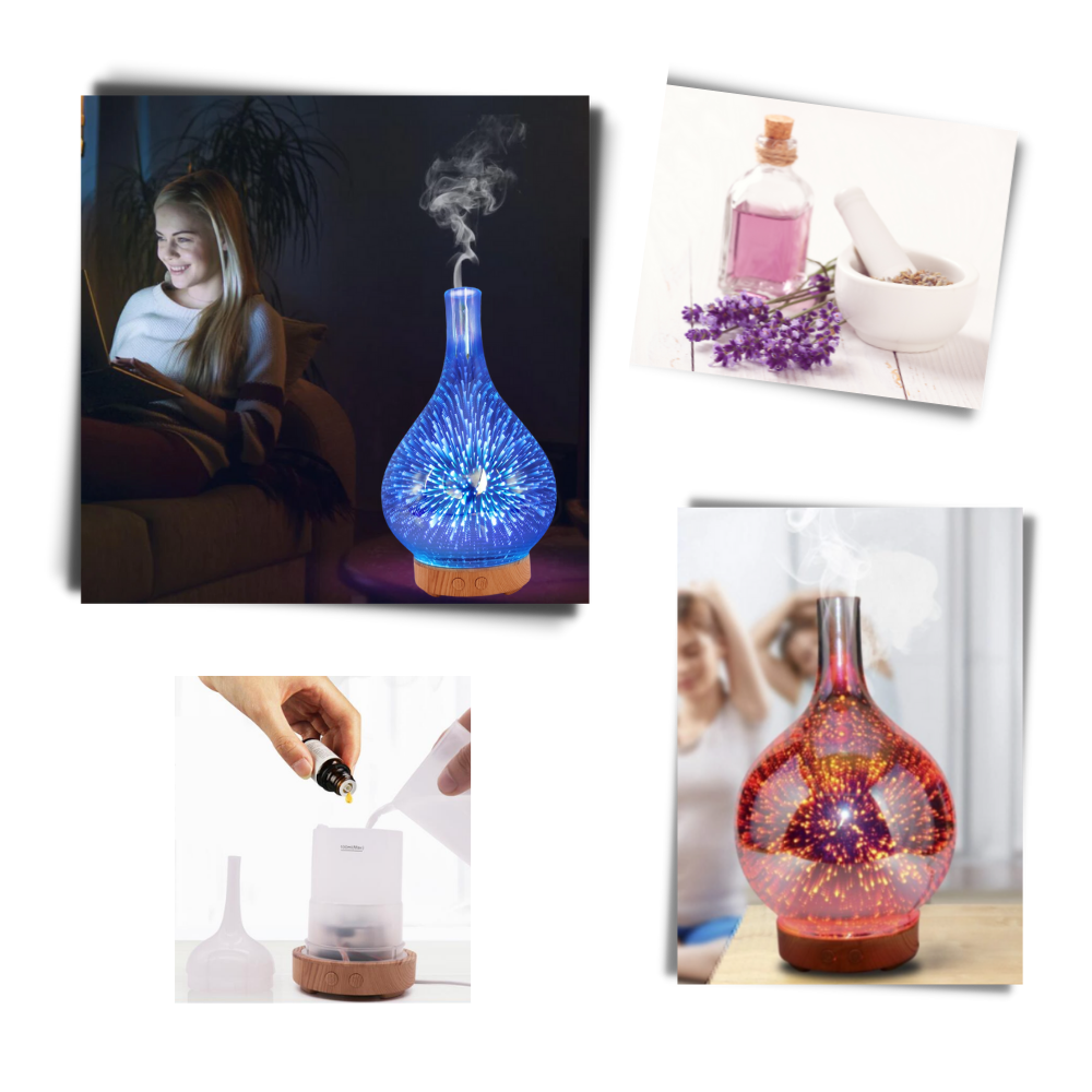 Æterisk olie-diffuser med fyrværkeri mønster i vase form - Ozerty