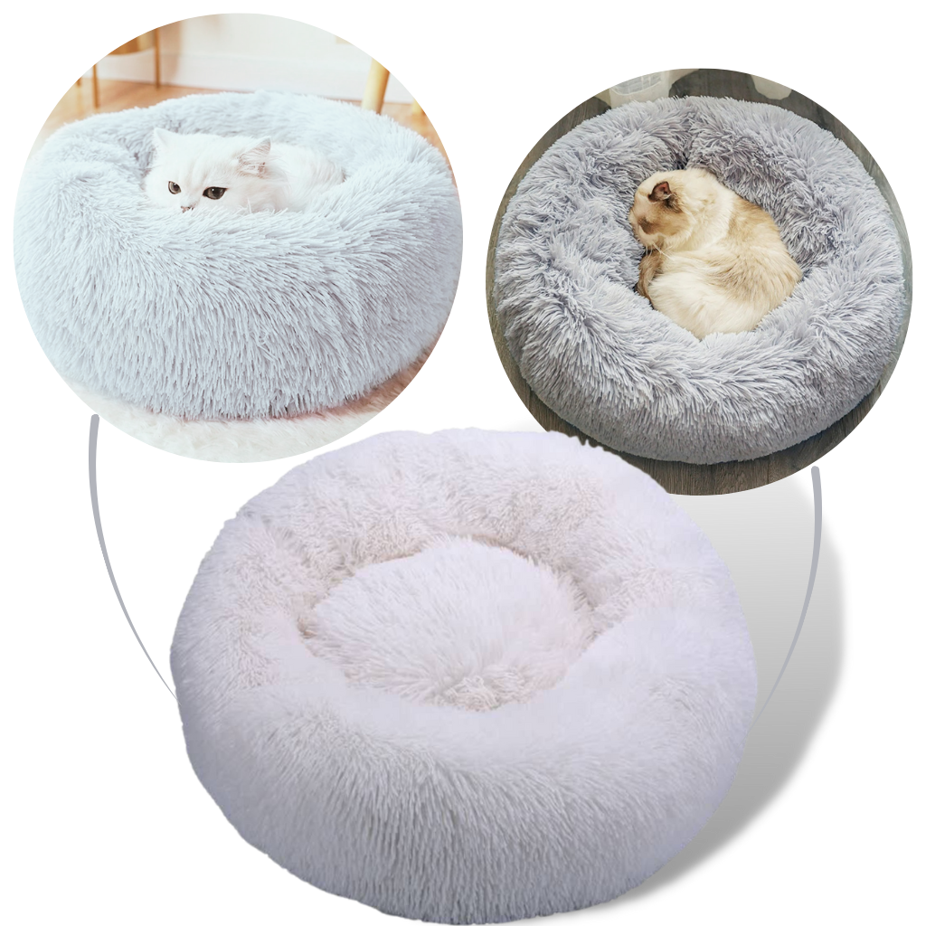 Fluffy Plys Donut Kæledyrsseng - Ozerty