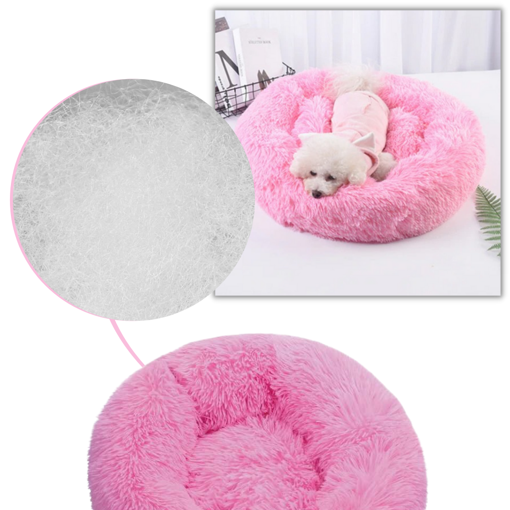 Fluffy Plys Donut Kæledyrsseng - Ozerty