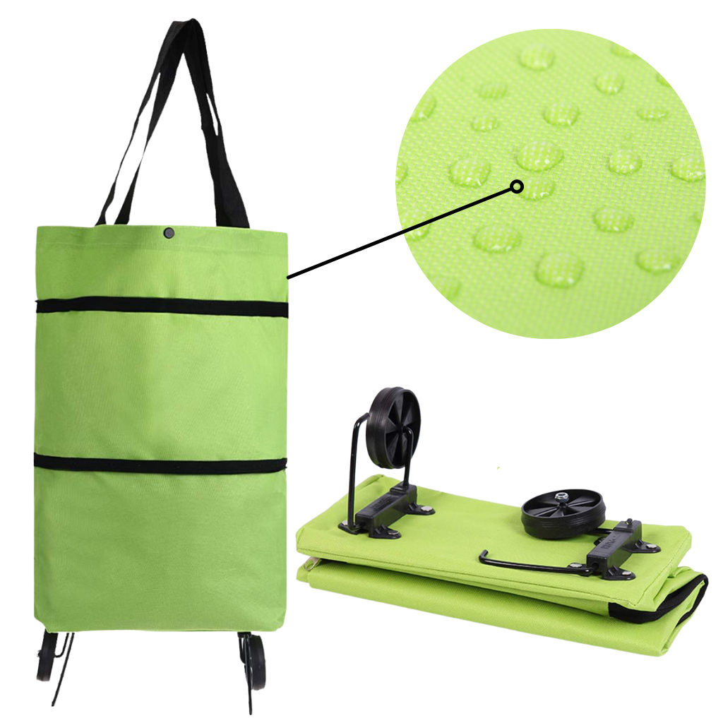 Sammenklappelig trolley indkøbspose 30L - Ozerty