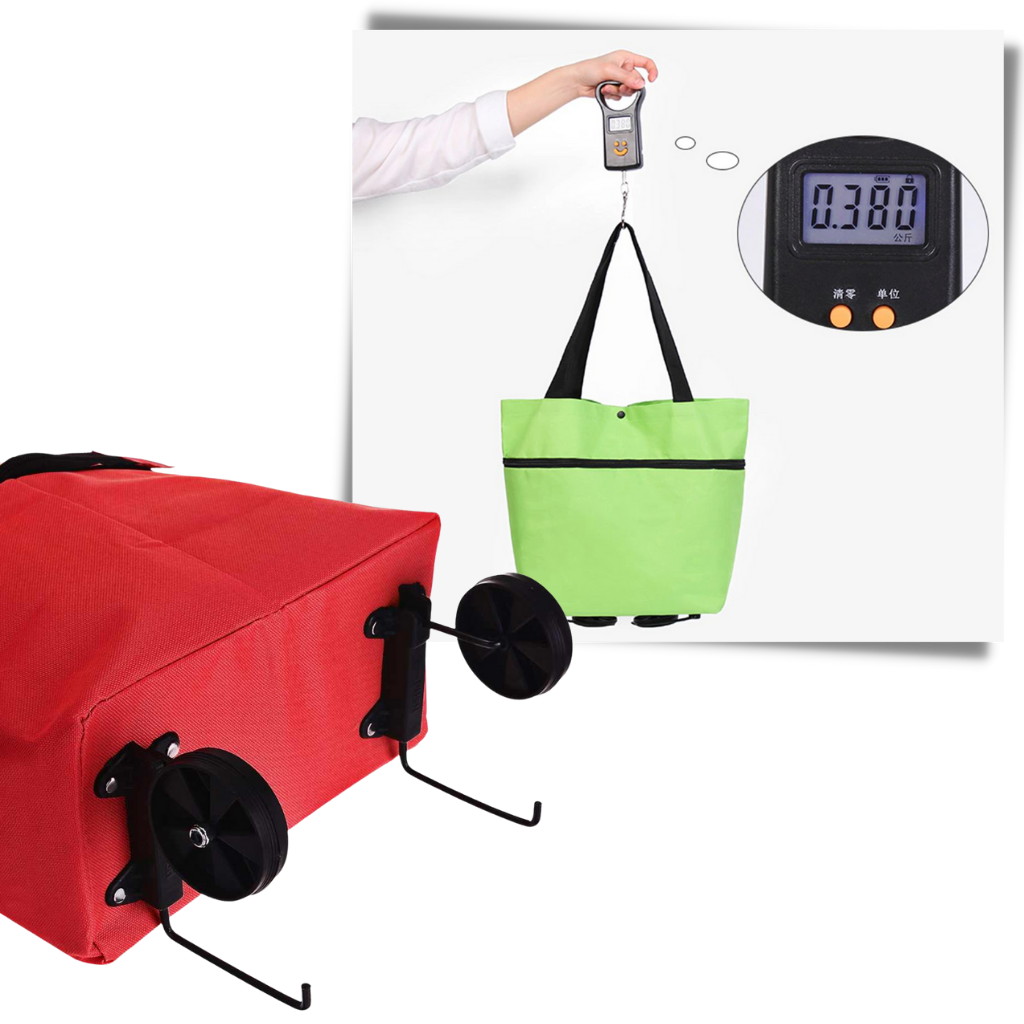 Sammenklappelig trolley indkøbspose 30L - Ozerty