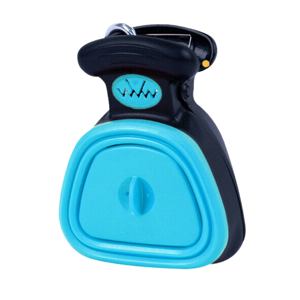 Sammenfoldelig hundelorteskovl med posedispenser