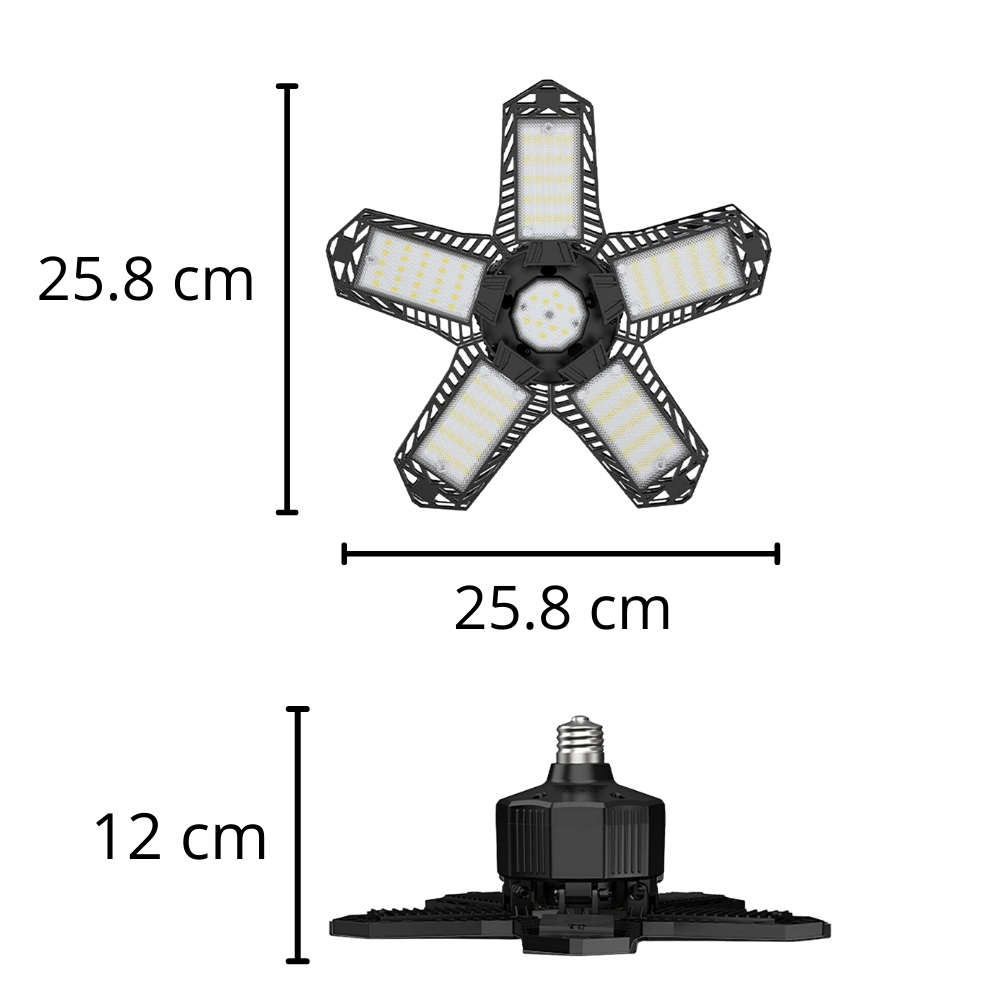 Garagelys med 5 sammenklappelige paneler - Ozerty