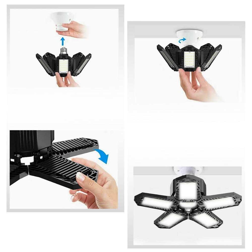 Garagelys med 5 sammenklappelige paneler - Ozerty