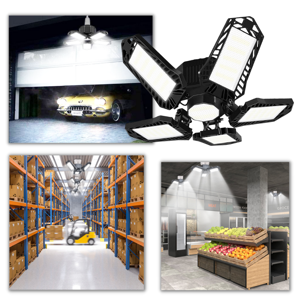 Garagelys med 5 sammenklappelige paneler - Ozerty