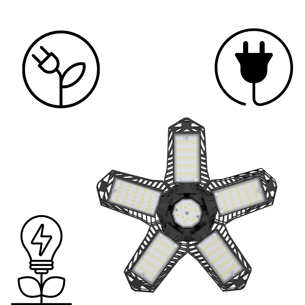 Garagelys med 5 sammenklappelige paneler - Ozerty