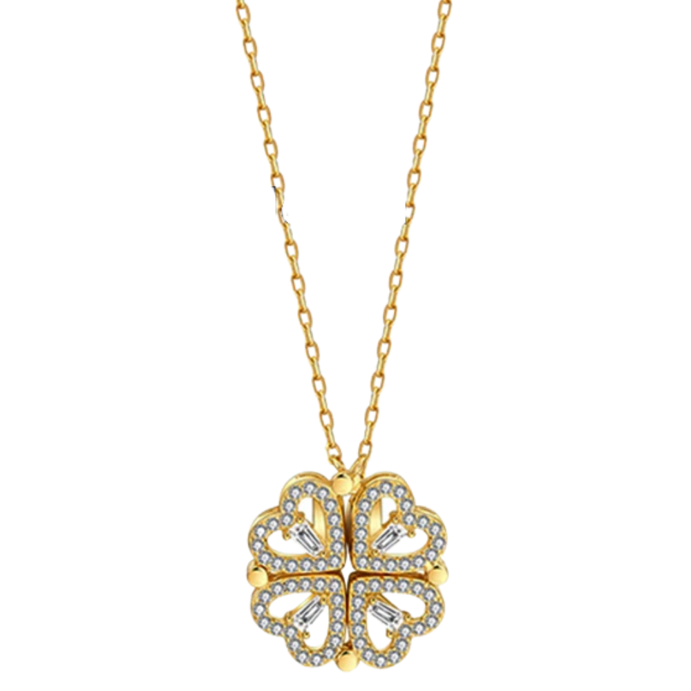 Fire-bladet hjerteformet halskæde - Ozerty