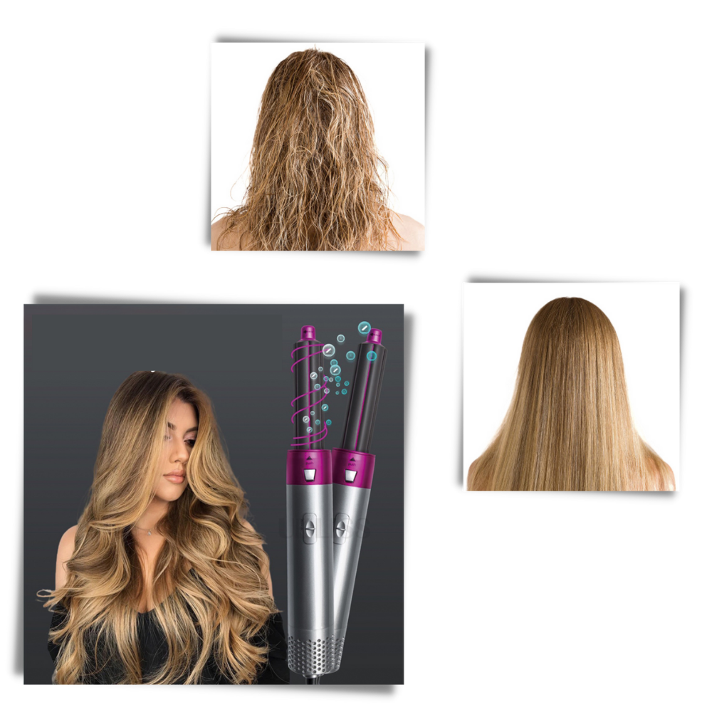 Hårglattejern 5-i-1 sæt - Ozerty