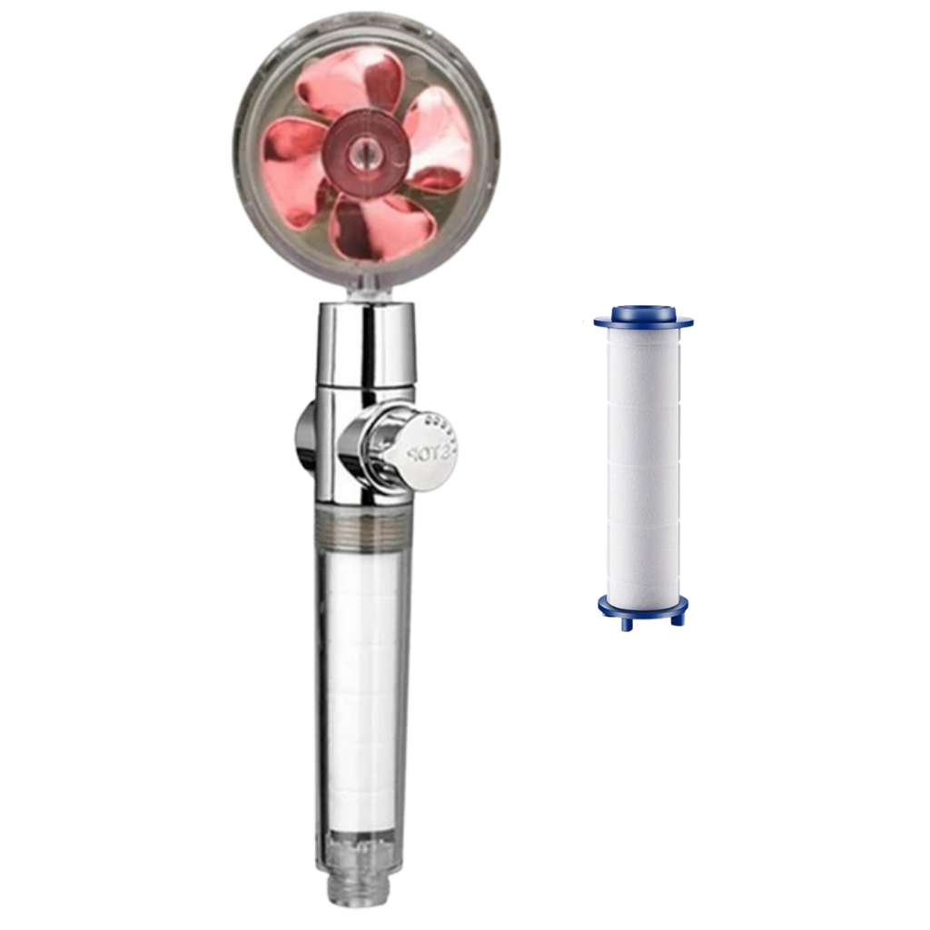 Brusehoved med roterende spiral med højt tryk