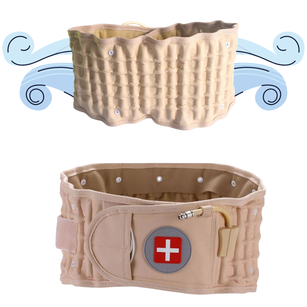 Oppusteligt dekompressions lændestøttebælte med oppustelig dekompression - Ozerty