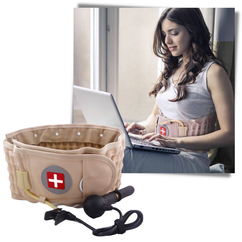 Oppusteligt dekompressions lændestøttebælte med oppustelig dekompression - Ozerty