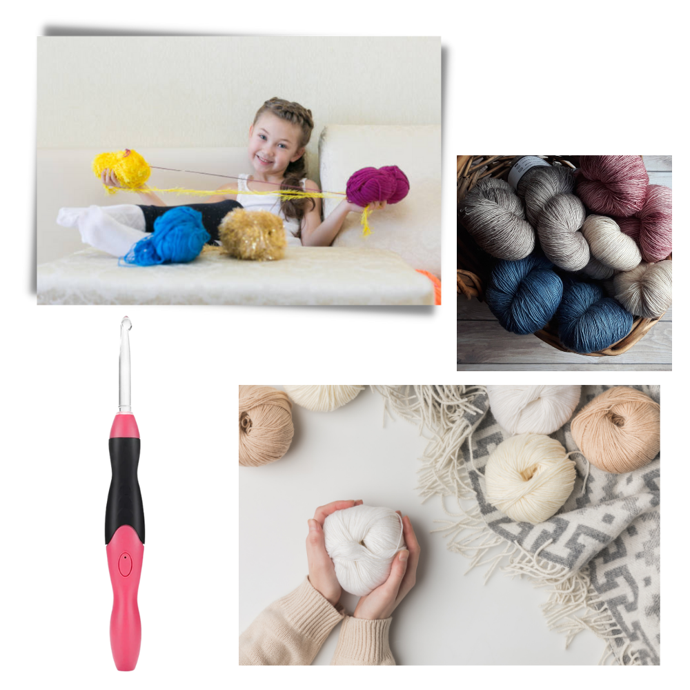 Sæt med ergonomiske LED-hæklekroge - Ozerty