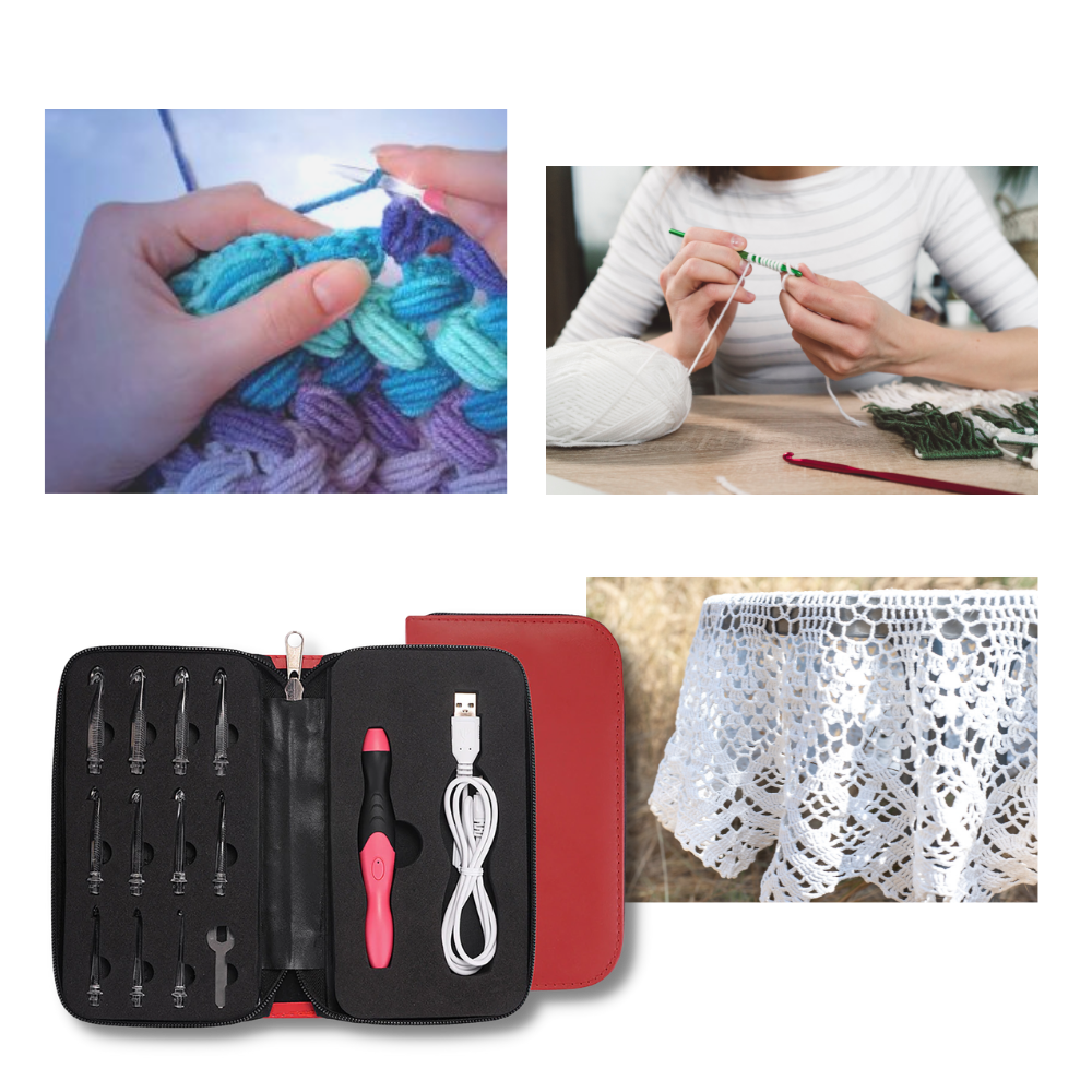 Sæt med ergonomiske LED-hæklekroge - Ozerty