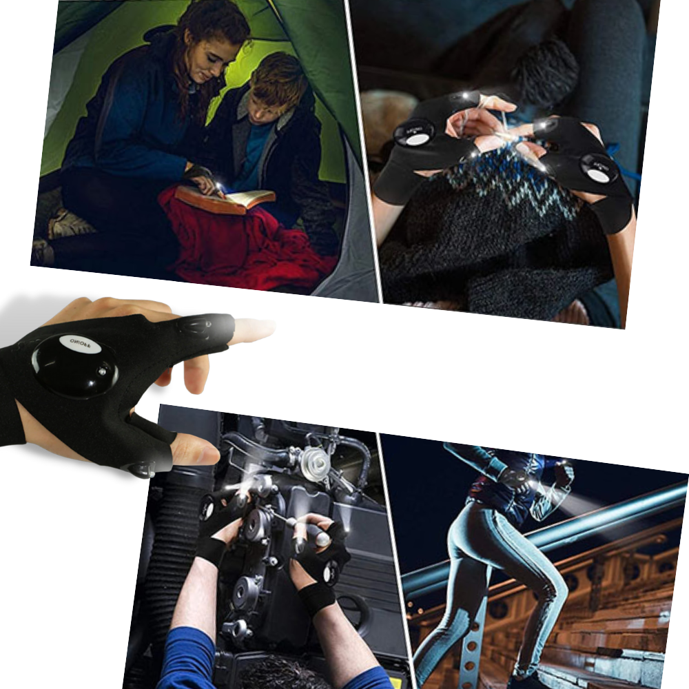 LED-handsker med vandtæt lys - Ozerty