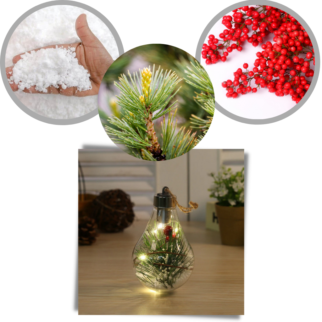 LED-gennemsigtige julekugler med glødepære - Ozerty