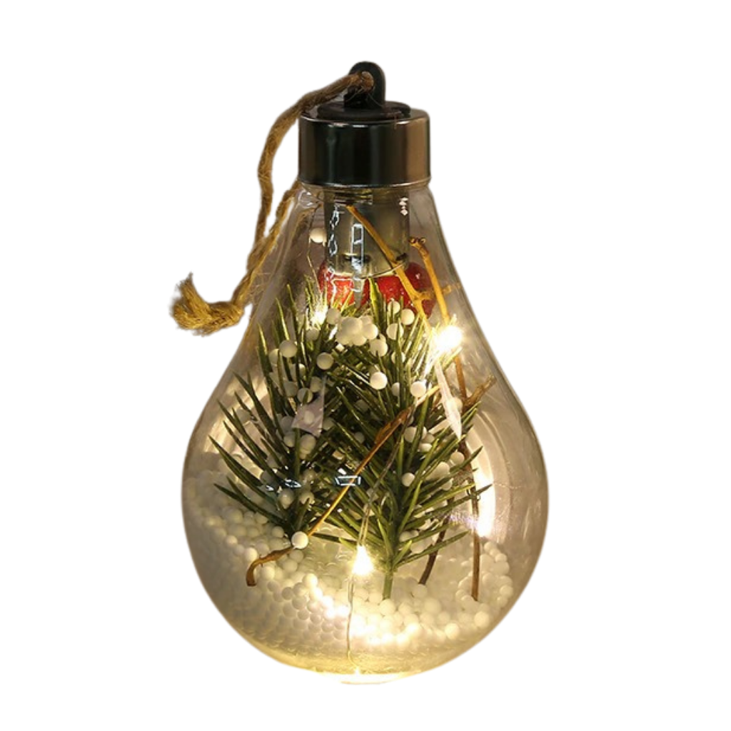 LED-gennemsigtige julekugler med glødepære