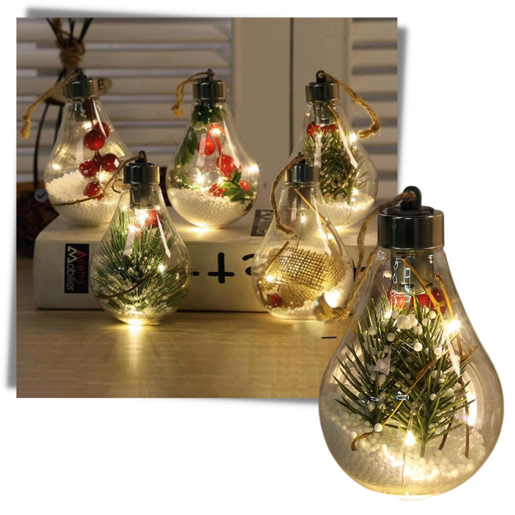 LED-gennemsigtige julekugler med glødepære - Ozerty