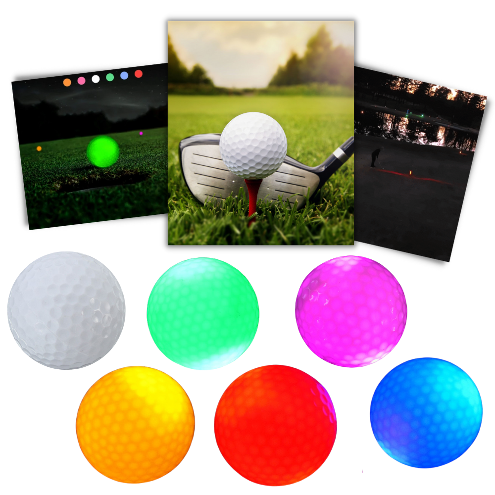 Pakke med 6 LED-glødende golfbolde - Ozerty