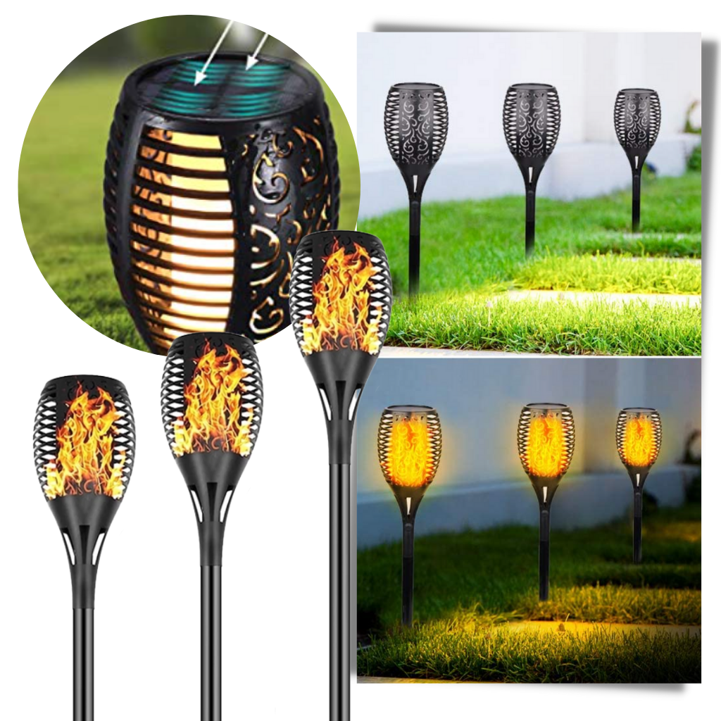 LED-fakkel sollys med flimrende flamme - Ozerty