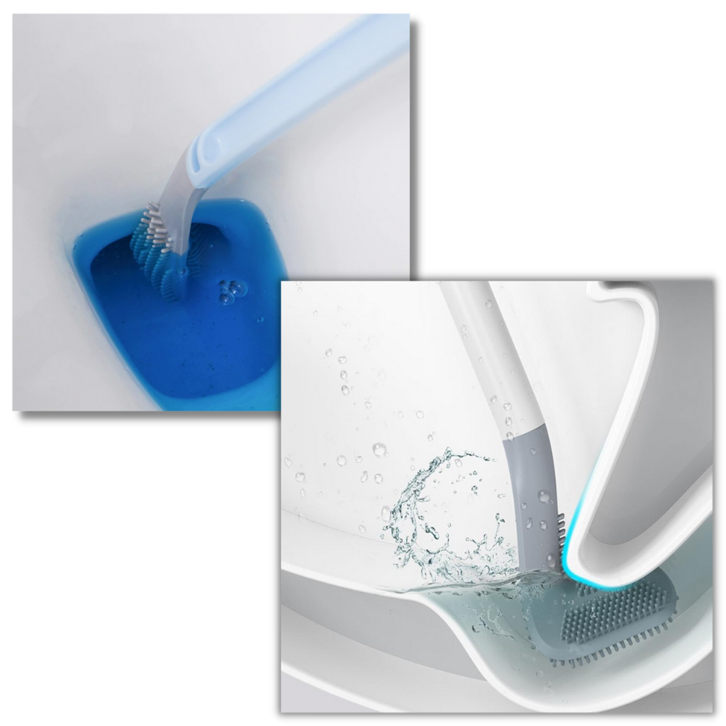 Toiletbørste med langt håndtag og vægmonteret base - Ozerty