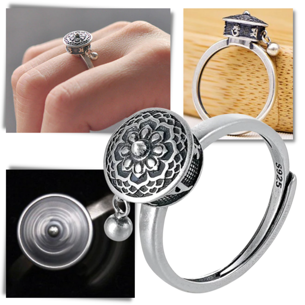Snurrende buddhistisk mantra ring til kvinder - Ozerty
