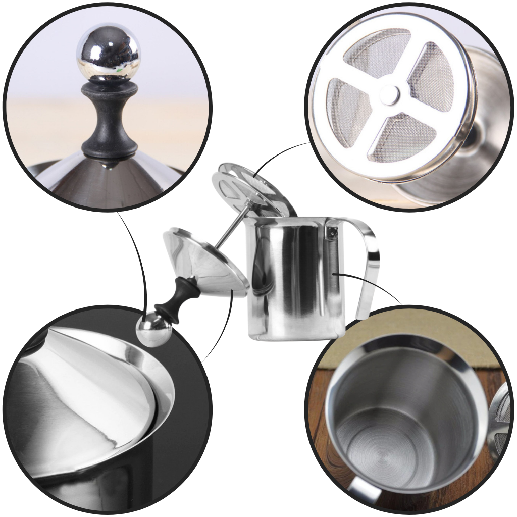 Manuel håndskummer i rustfrit stål 400 ml - Ozerty