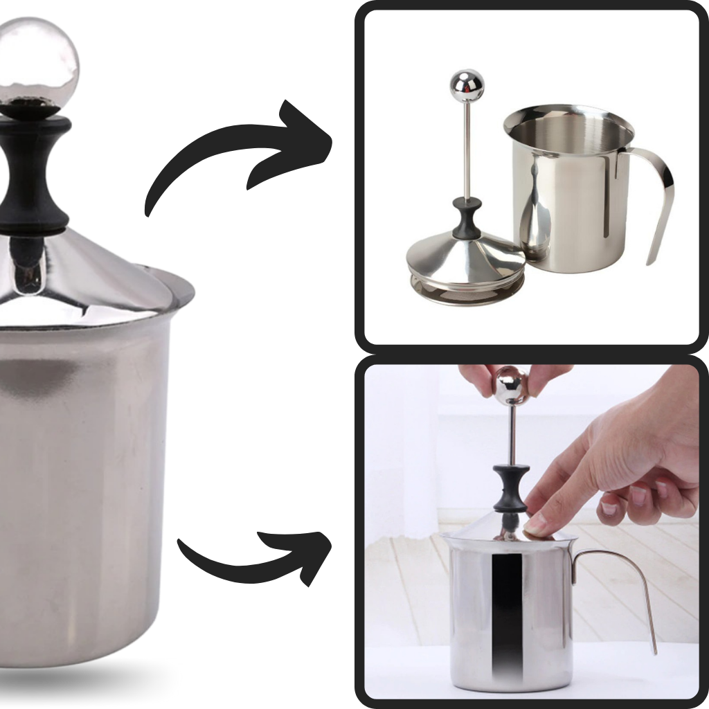 Manuel håndskummer i rustfrit stål 400 ml - Ozerty