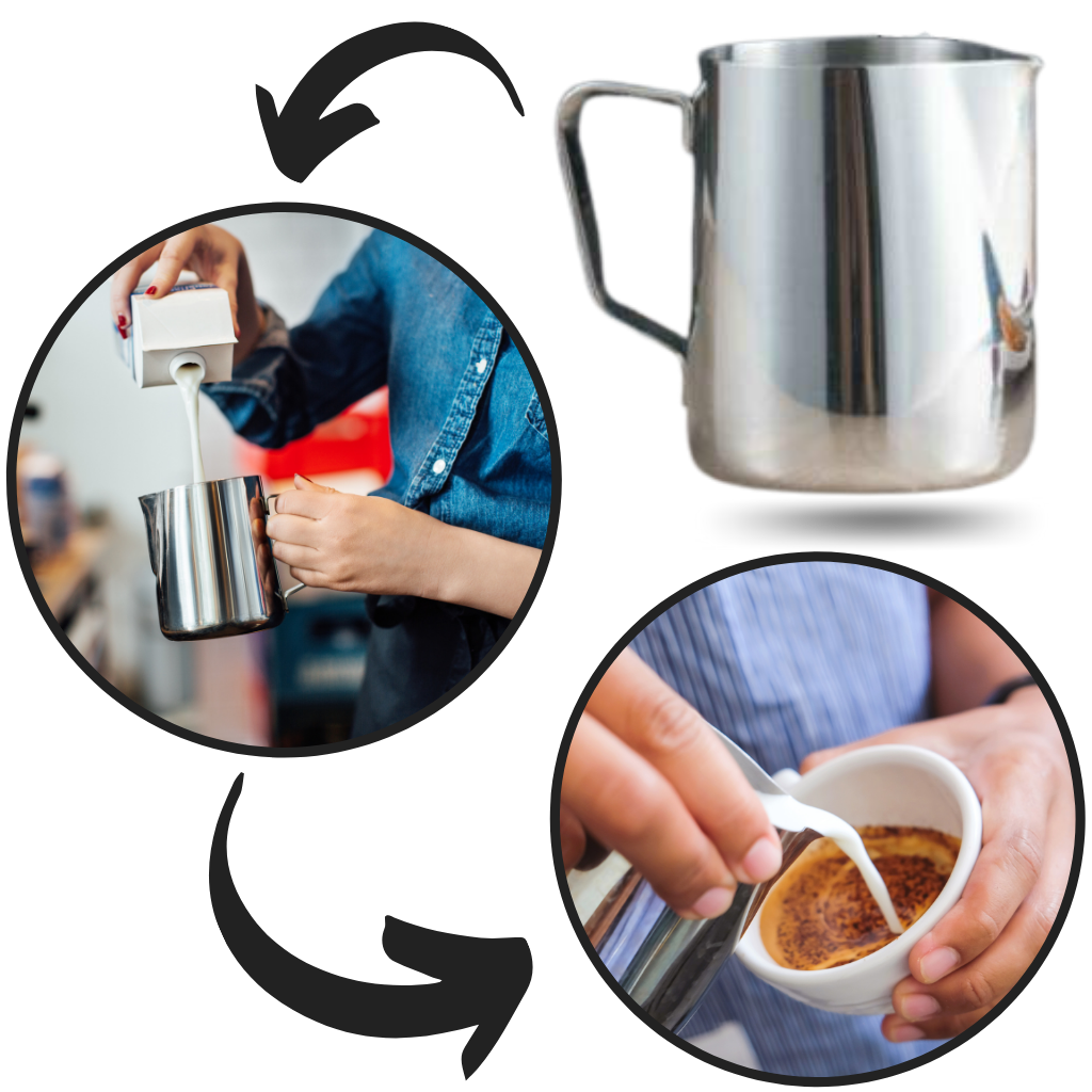 Mælkeskummer-kande i rustfrit stål 100 ml - Ozerty