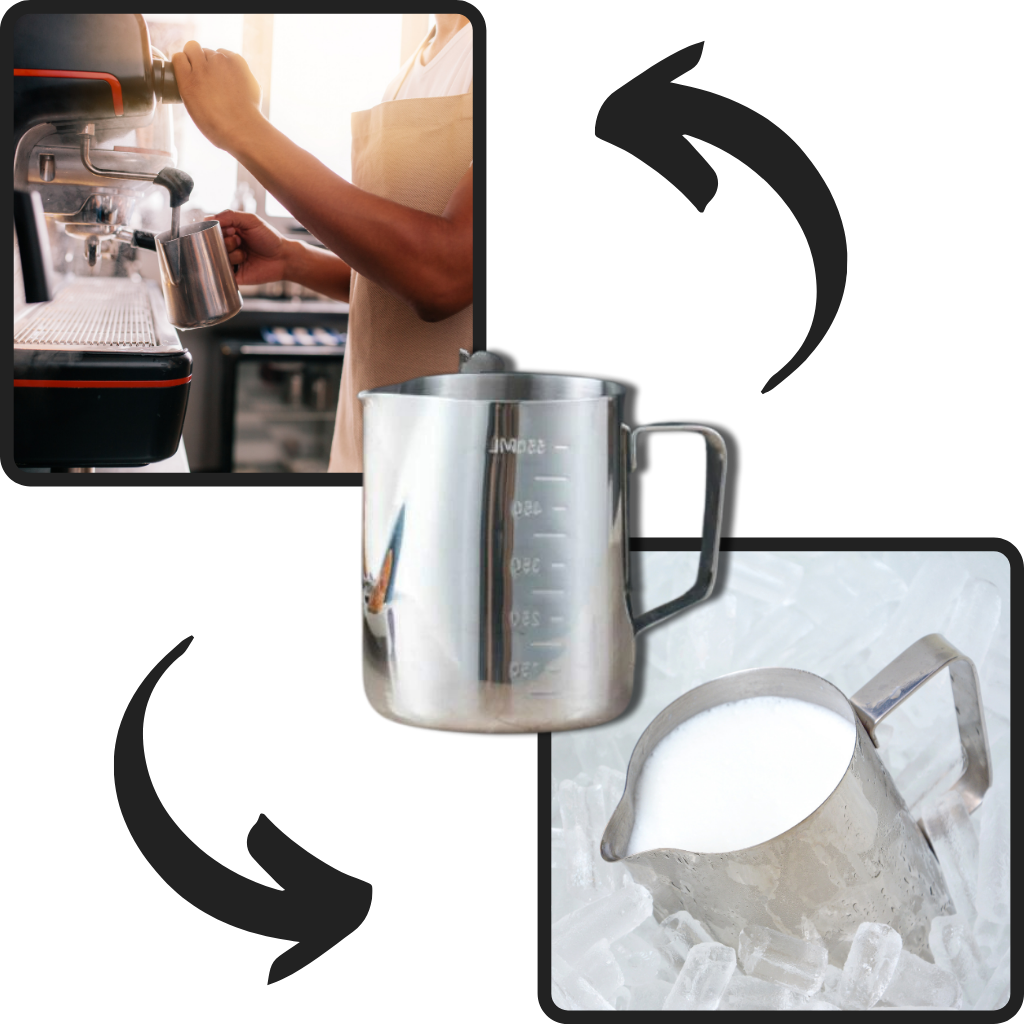 Mælkeskummer-kande i rustfrit stål 100 ml - Ozerty