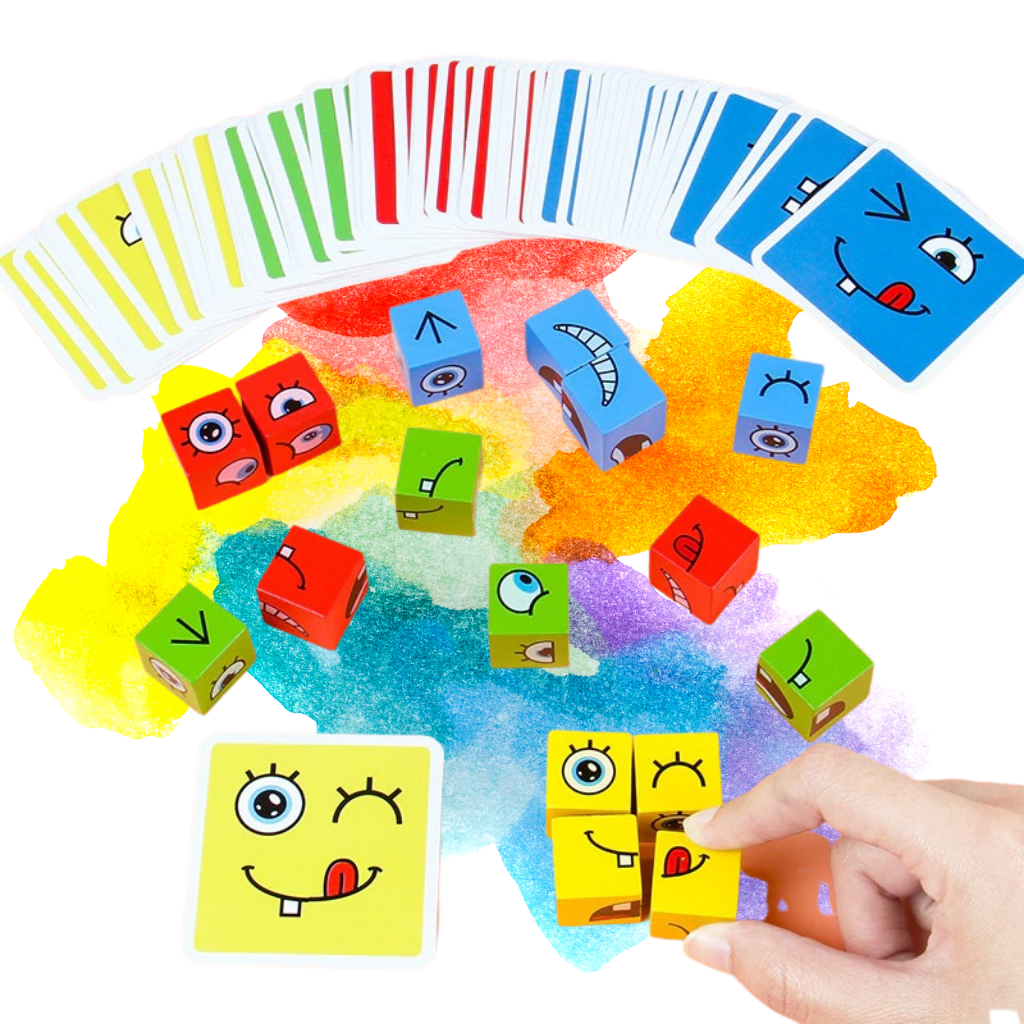 Montessori magisk terning med emoji-spil - Ozerty
