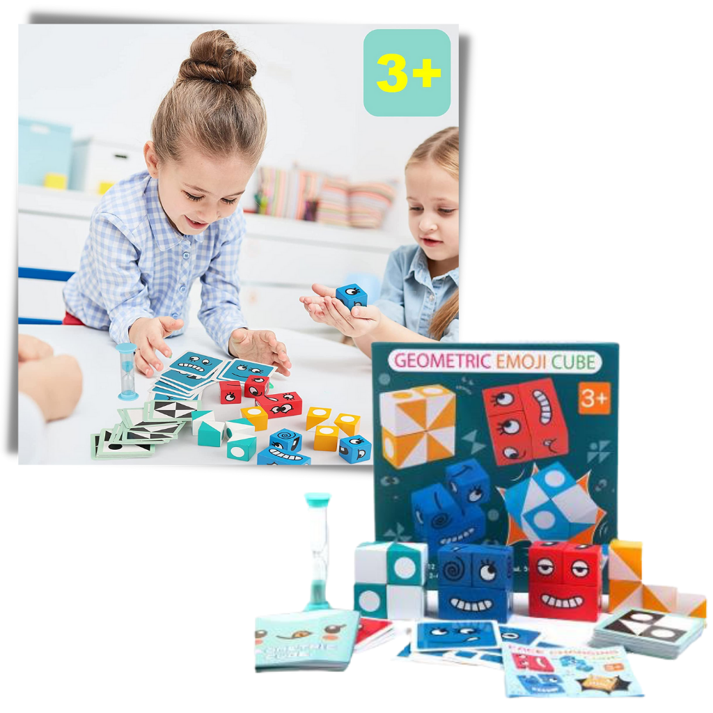 Montessori magisk terning med emoji-spil - Ozerty