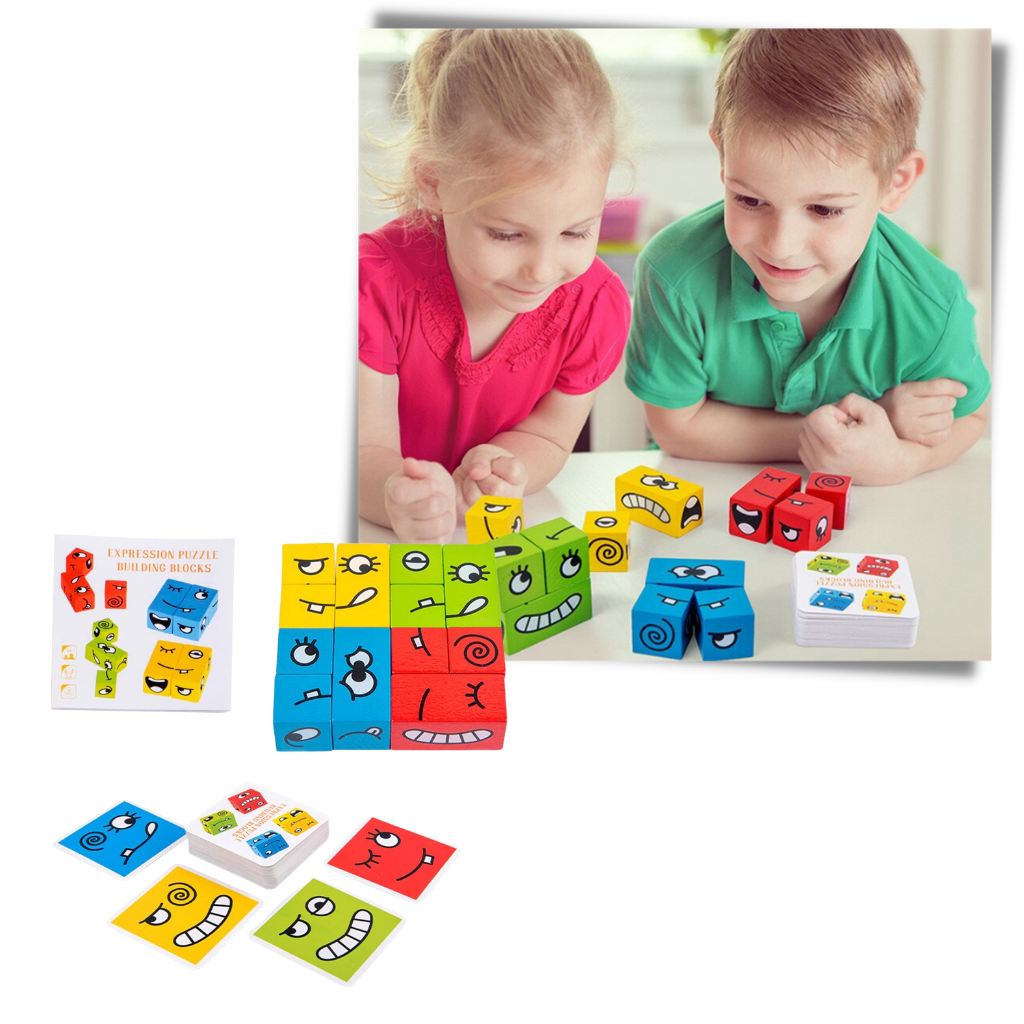 Montessori magisk terning med emoji-spil - Ozerty
