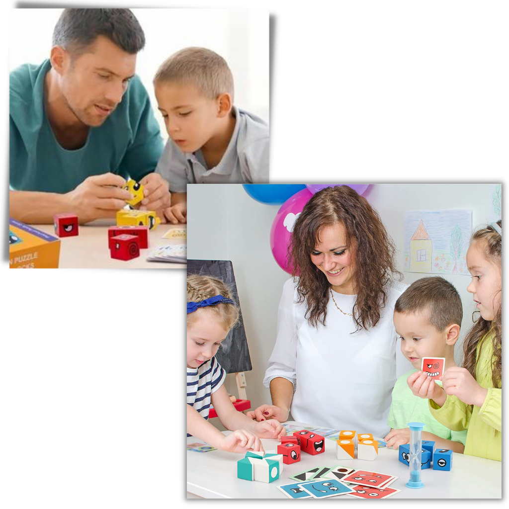 Montessori magisk terning med emoji-spil - Ozerty