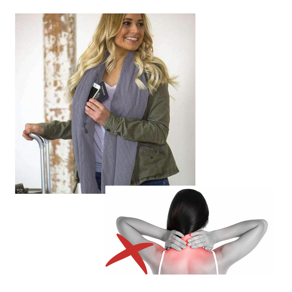 Varm vintertørklæde med skjult lomme - Ozerty