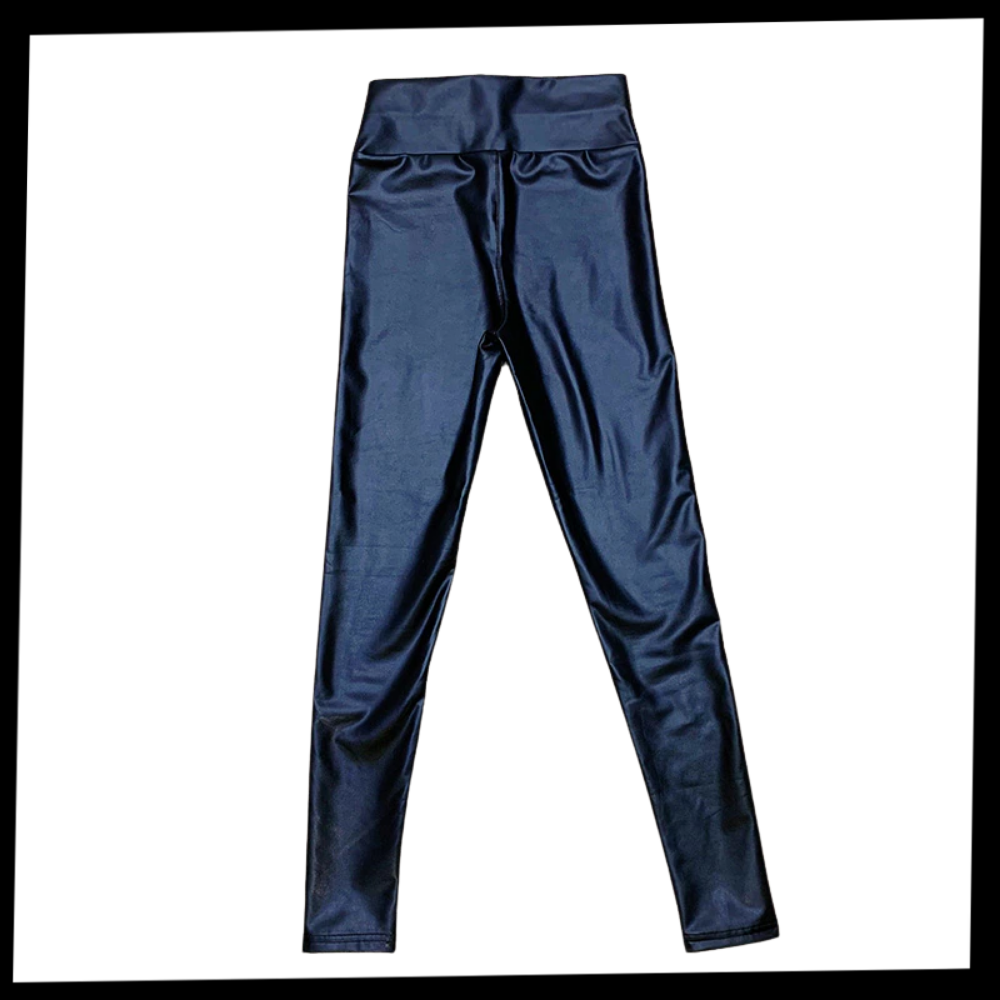 Bukser i kunstlæder med høj talje - Ozerty