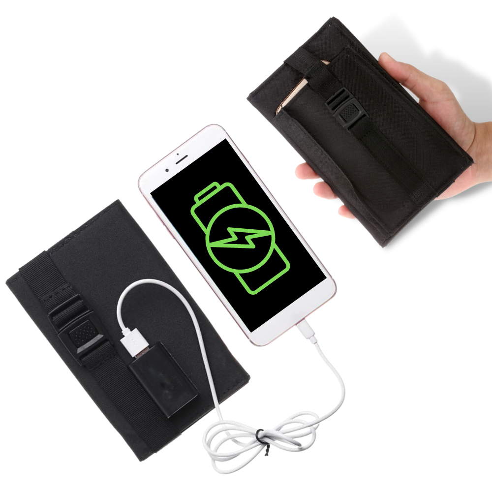 Bærbart solpanel med 2 USB-porte - Ozerty