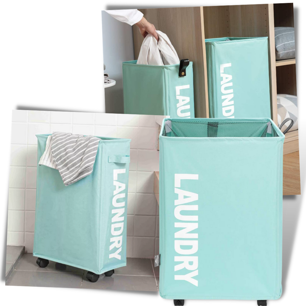 Bærbar Vasketøjskurv med Hjul - Ozerty