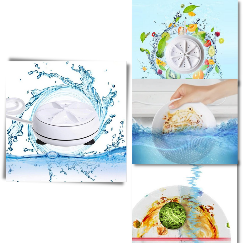 Bærbar ultrasonisk opvaskemaskine og vaskemaskine - Ozerty