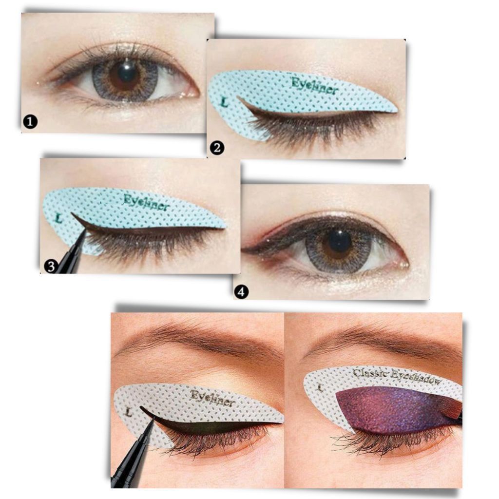 Pakke med hurtige eyeliner stencils - Ozerty