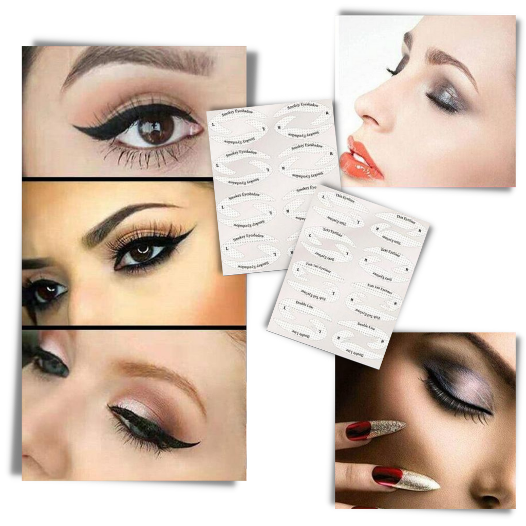 Pakke med hurtige eyeliner stencils - Ozerty