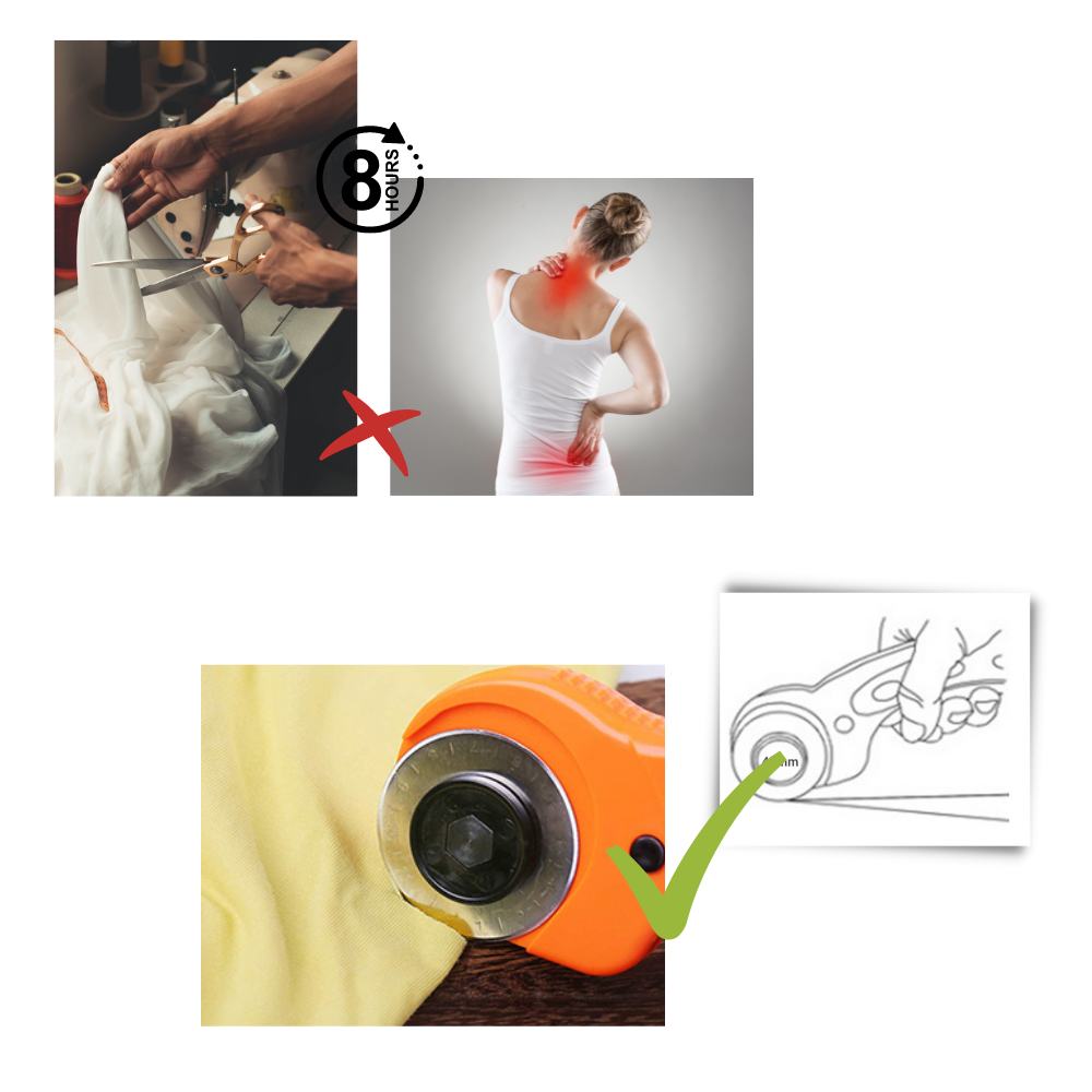 Stofrulleskærer med fem 45 mm knive - Ozerty