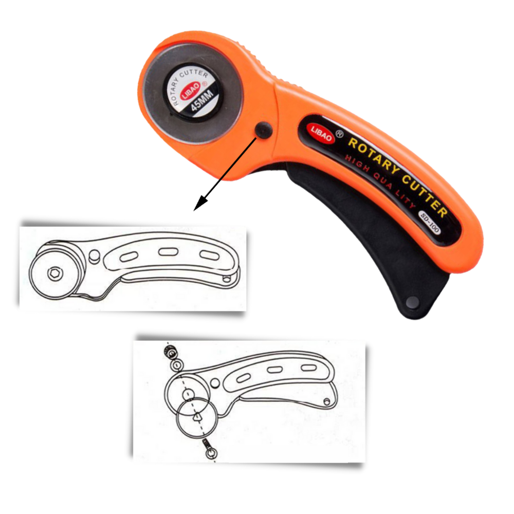 Stofrulleskærer med fem 45 mm knive - Ozerty