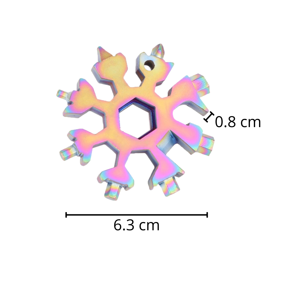 18-i-1 multiværktøj i rustfrit stål i snefnugsdesign - Ozerty