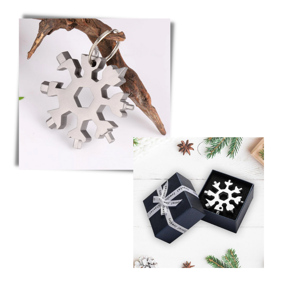 18-i-1 multiværktøj i rustfrit stål i snefnugsdesign - Ozerty